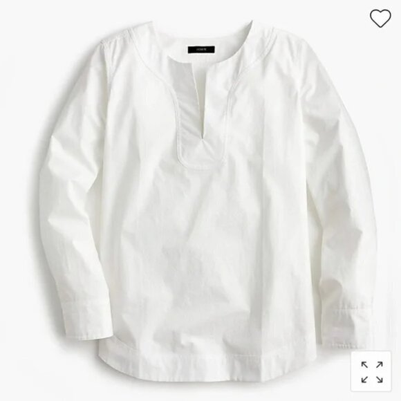 New With Tag J.Crew Tunic Poplin 100% Cotton White Style H8837 NWT Size Small - Picture 2 of 10